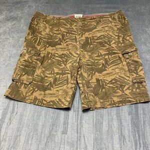 626 Blue Vintage Surplus Co Cargo Shorts Men 48 Brown Palm Leaves Ripstop Hiking